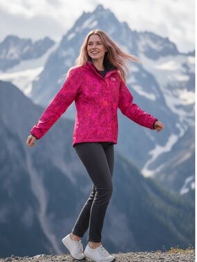 The North Face Vibrant Pink Hyvent Floral Raincoat
